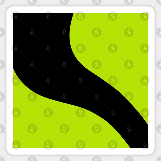 Simple Waves in Black and Lime Green Sticker by LAEC